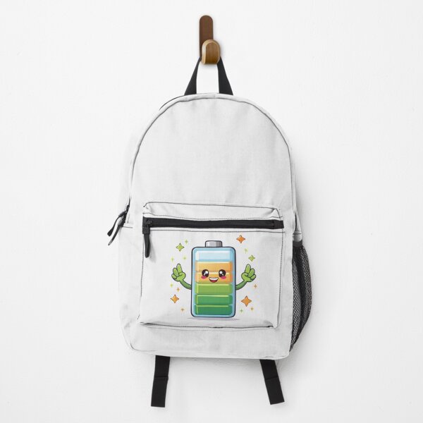 Item preview, A chibi-style battery icon with a happy face, fully charged. cartoon character T-shirt, Sticker designed and sold by Little KAIJU.