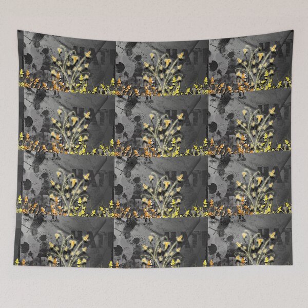 Item preview, Illustration of flowers against grey wall designed and sold by manoloshoping.