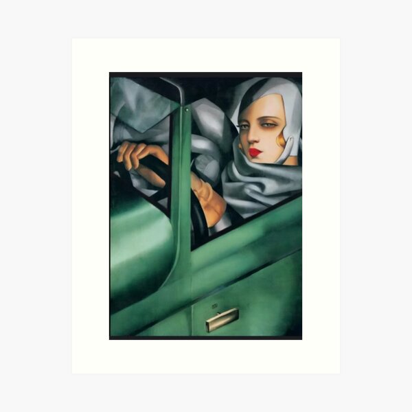 Item preview, Self Portrait in the Green Bugatti by Lempicka designed and sold by CMooreWorx.