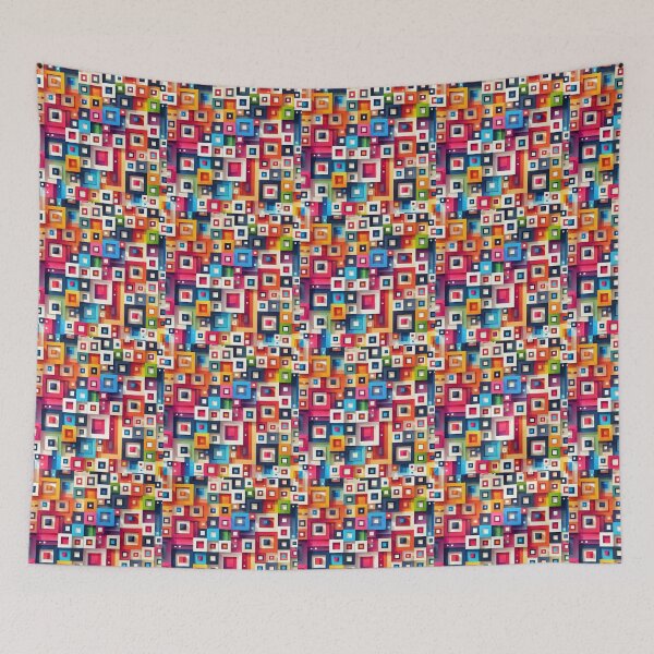 Item preview, Vibrant Geometric Squares Abstract Pattern designed and sold by Kalpa.