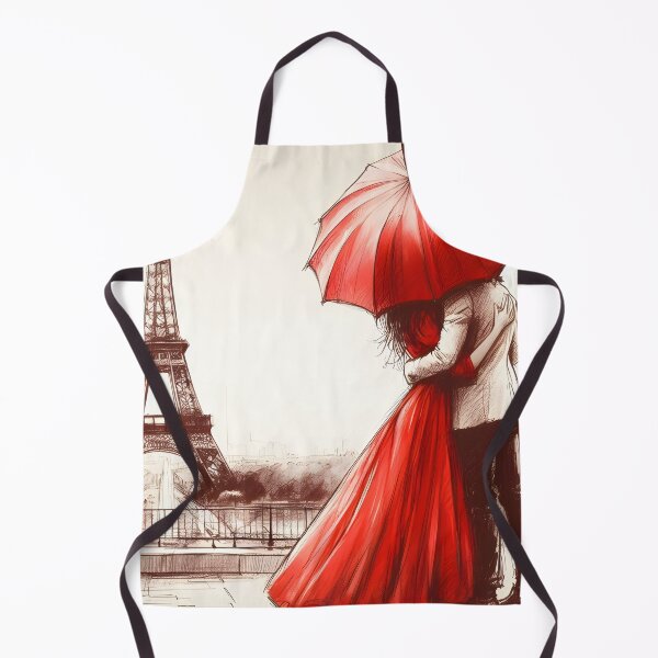 Item preview, Enchanting Parisian Embrace Under Red Umbrella designed and sold by inkNext.