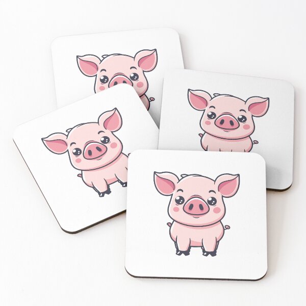 Artikelvorschau, Entzückendes Kawaii-Schwein – Niedliches Cartoon-Design mit Nutztieren entworfen und verkauft von ColorsoftNature.