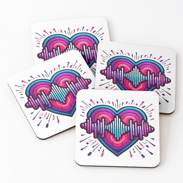 Item preview, Radiant Heart Vibes with Neon Soundwave and Vibrant Energy - Contemporary Romance designed and sold by KreaDesignOne.