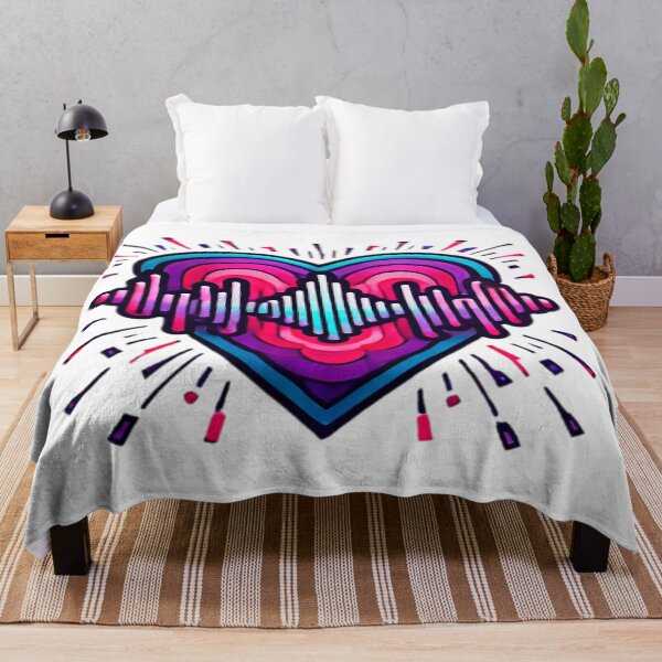 Item preview, Vibraciones radiantes de corazón con ondas de sonido de neón y energía vibrante - Romance contemporáneo designed and sold by KreaDesignOne.