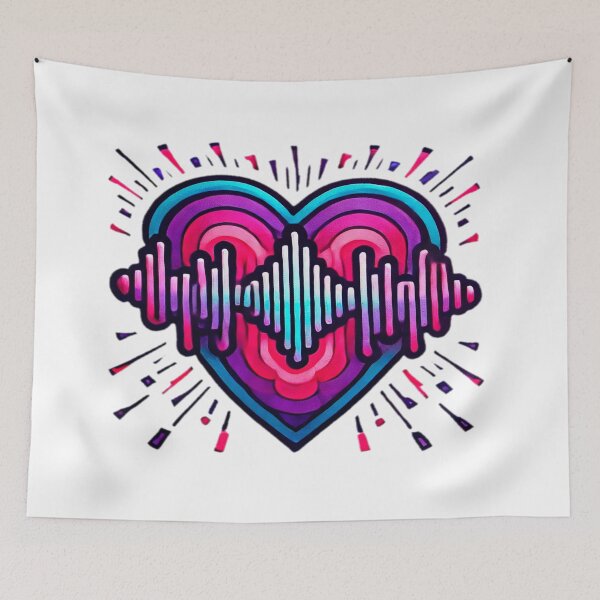 Item preview, Radiant Heart Vibes with Neon Soundwave and Vibrant Energy - Contemporary Romance designed and sold by KreaDesignOne.