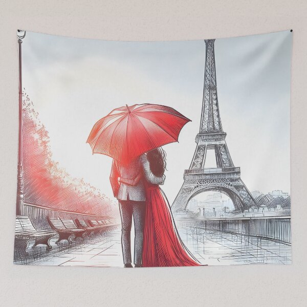 Item preview, Passionate Parisian Embrace in Morning Light designed and sold by inkNext.