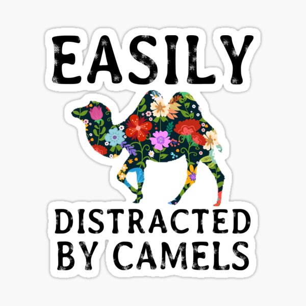 Easily Distracted by Camels T shirt Sticker