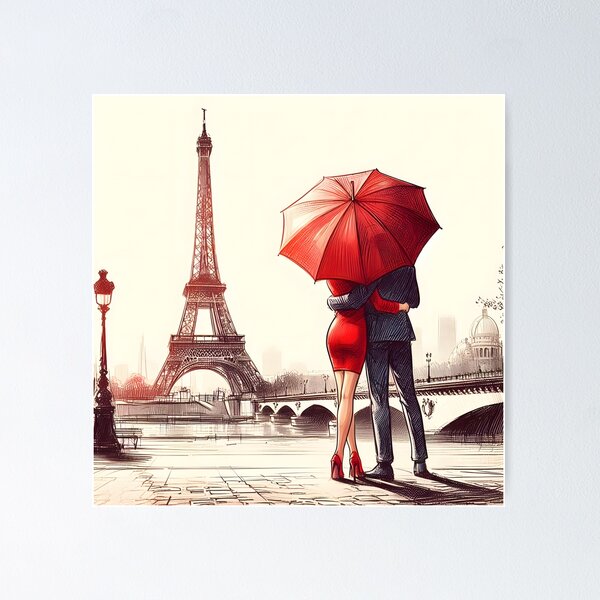 Item preview, Enchanting Embrace in Parisian Sunshine designed and sold by inkNext.