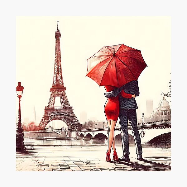 Item preview, Enchanting Embrace in Parisian Sunshine designed and sold by inkNext.