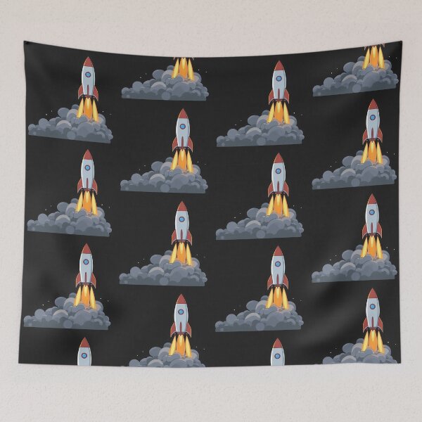 Item preview, Black Futuristic Rocket Illustration Design Art Space Exploration designed and sold by ART ATTACK ZONE.