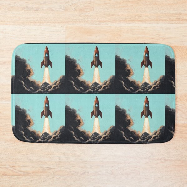 Item preview, Blue Futuristic Rocket Illustration Design Art Space Exploration designed and sold by ART ATTACK ZONE.