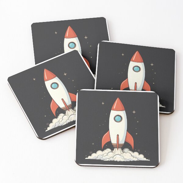 Item preview, White Futuristic Rocket Illustration Design Art Space Exploration designed and sold by ART ATTACK ZONE.