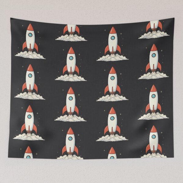 Item preview, White Futuristic Rocket Illustration Design Art Space Exploration designed and sold by ART ATTACK ZONE.