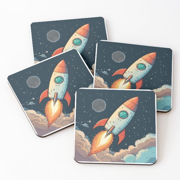 Item preview, Clouds Futuristic Rocket Illustration Design Art Space Exploration designed and sold by ART ATTACK ZONE.