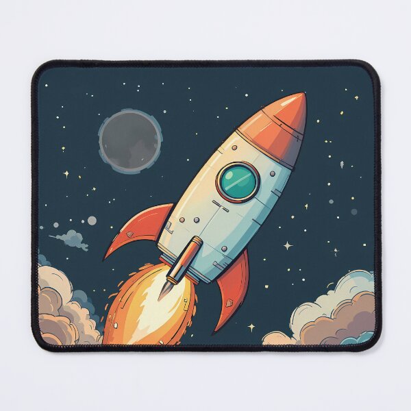 Item preview, Clouds Futuristic Rocket Illustration Design Art Space Exploration designed and sold by ART ATTACK ZONE.