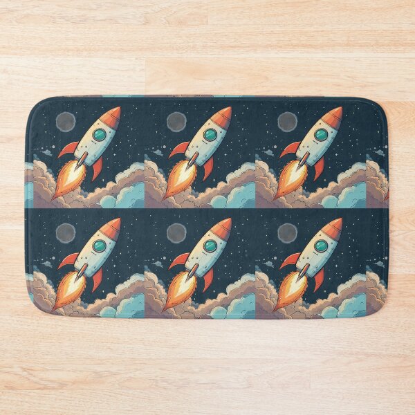 Item preview, Clouds Futuristic Rocket Illustration Design Art Space Exploration designed and sold by ART ATTACK ZONE.