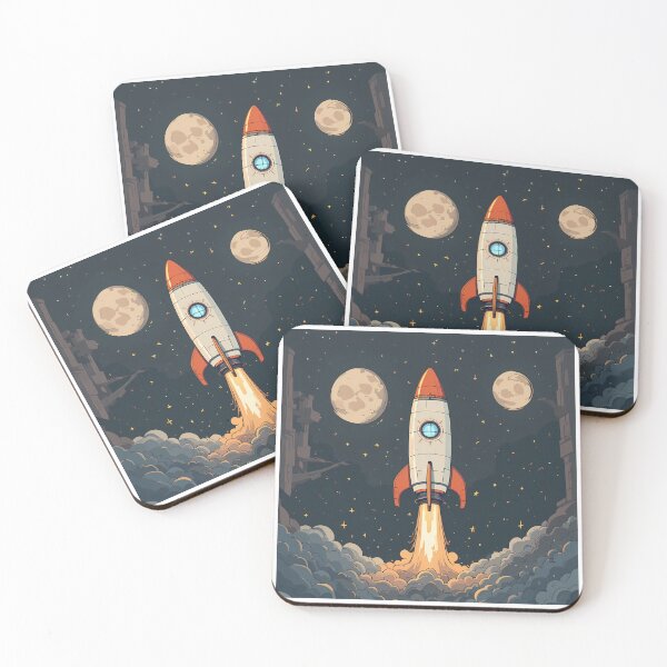 Item preview, Travel Futuristic Rocket Illustration Design Art Space Exploration designed and sold by ART ATTACK ZONE.