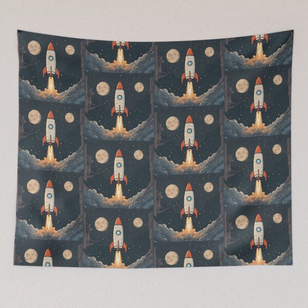 Item preview, Travel Futuristic Rocket Illustration Design Art Space Exploration designed and sold by ART ATTACK ZONE.