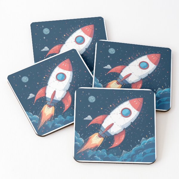 Item preview, Cosmic Futuristic Rocket Illustration Design Art Space Exploration designed and sold by ART ATTACK ZONE.