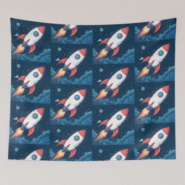 Item preview, Cosmic Futuristic Rocket Illustration Design Art Space Exploration designed and sold by ART ATTACK ZONE.