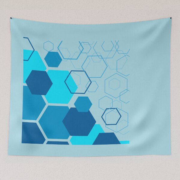 Item preview, A modern abstract design dominated by hexagonal shapes arranged in a geometric pattern. designed and sold by Wantanadesign.