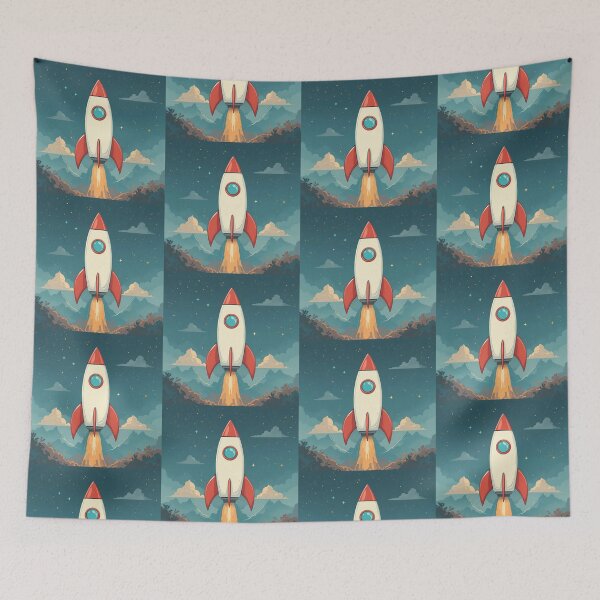 Item preview, Interstellar Futuristic Rocket Illustration Design Art Space Exploration designed and sold by ART ATTACK ZONE.