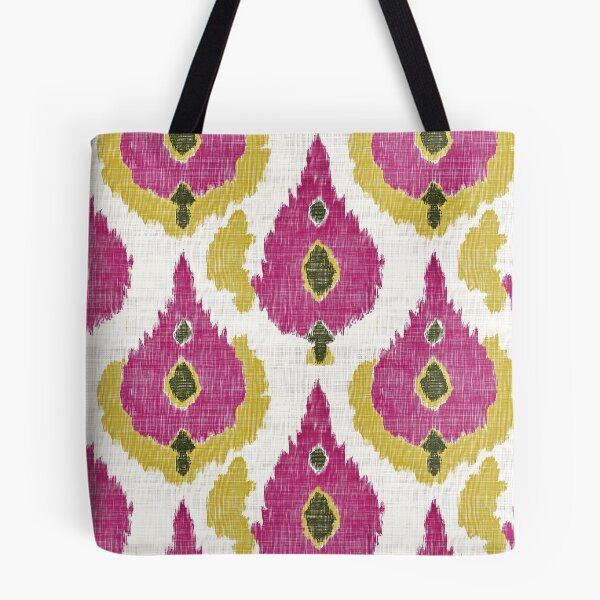 Item preview, Magenta and gold Ikat pattern designed and sold by kansaikate.