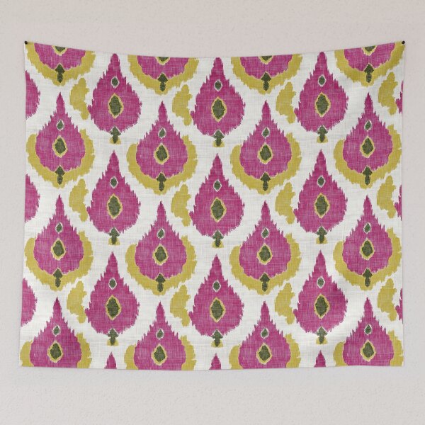 Item preview, Magenta and gold Ikat pattern designed and sold by kansaikate.
