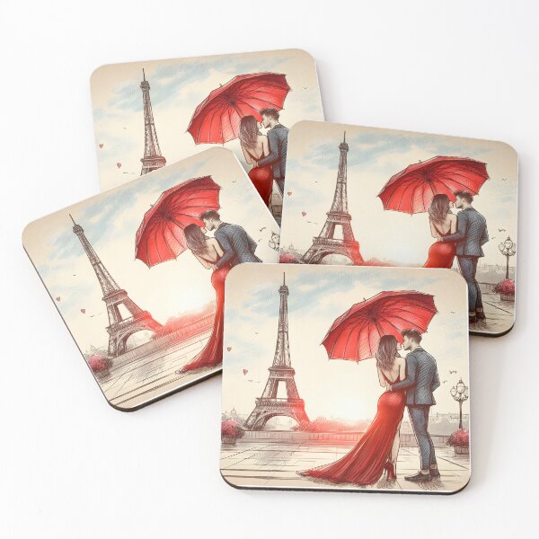 Item preview, Romantic Embrace at Paris Sunset designed and sold by inkNext.