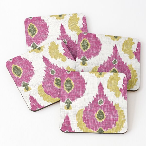 Item preview, Magenta and gold Ikat pattern designed and sold by kansaikate.