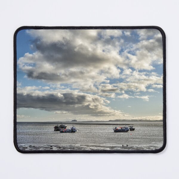 Item preview, Fishing boats moored in the bay on Lindisfarne, Northumberland designed and sold by Richard Flint.