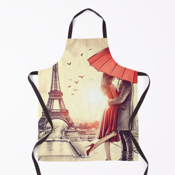 Item preview, Enchanting Parisian Embrace Under Red Umbrella designed and sold by inkNext.