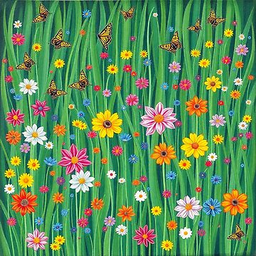 Vorschaubild zum Design Springtime with flowers and butterflies, Frühlingswiese mit Blumen und Schmetterlingen von Evelyn3112