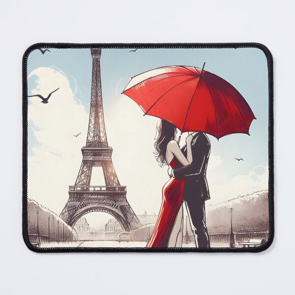 Item preview, Romantic Embrace Under Red Umbrella designed and sold by inkNext.