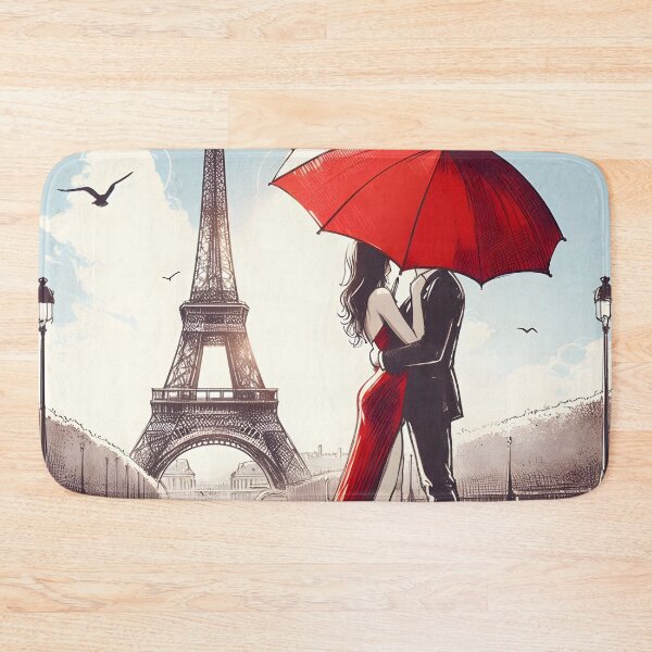 Item preview, Romantic Embrace Under Red Umbrella designed and sold by inkNext.