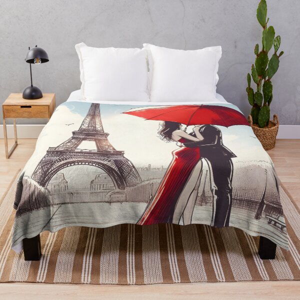 Item preview, Romantic Embrace Under Red Umbrella designed and sold by inkNext.