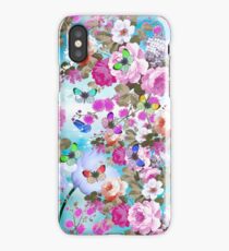 Vintage colorful butterflies girly floral pattern iPhone Case