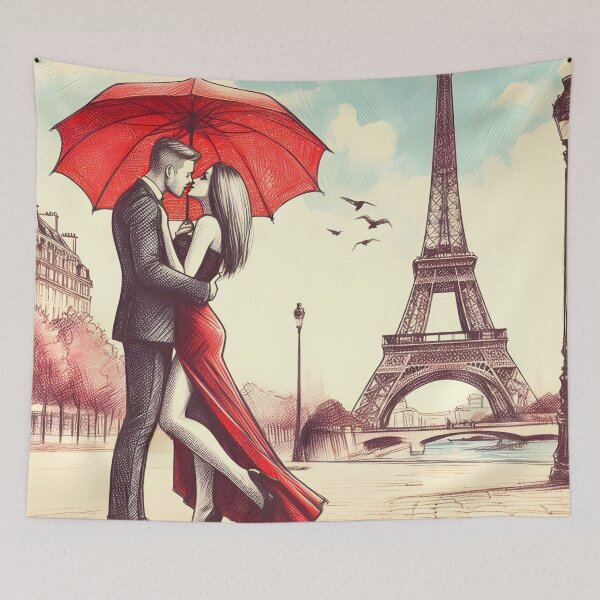 Item preview, Captivating Parisian Lovers' Embrace designed and sold by inkNext.