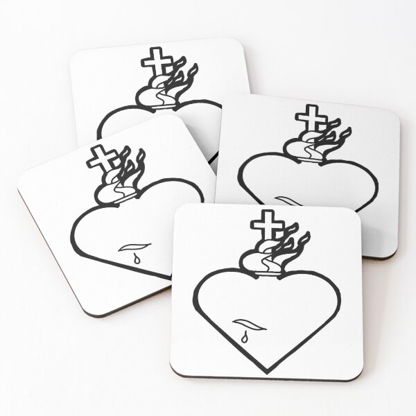 Item preview, Sacred Heart of Jesus Traditional Catholic Black and White Modern Design designed and sold by Catholicguy.