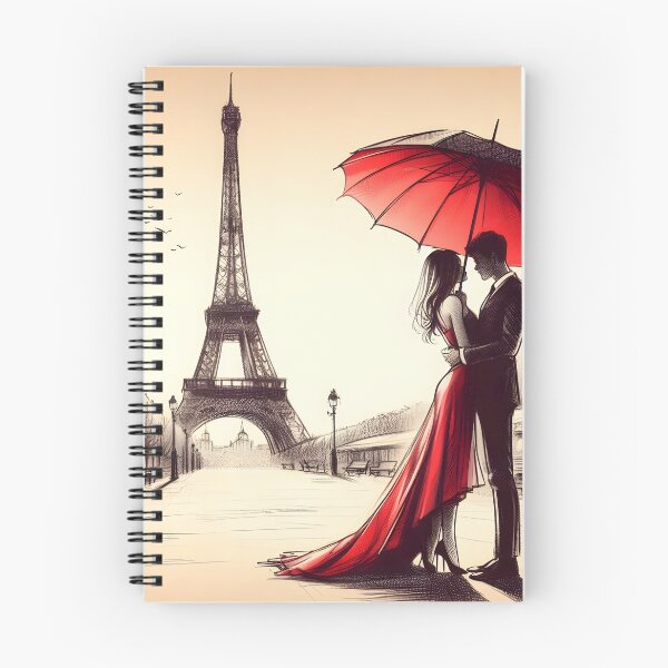 Item preview, Romantic Parisian Kiss Under Red Umbrella designed and sold by inkNext.
