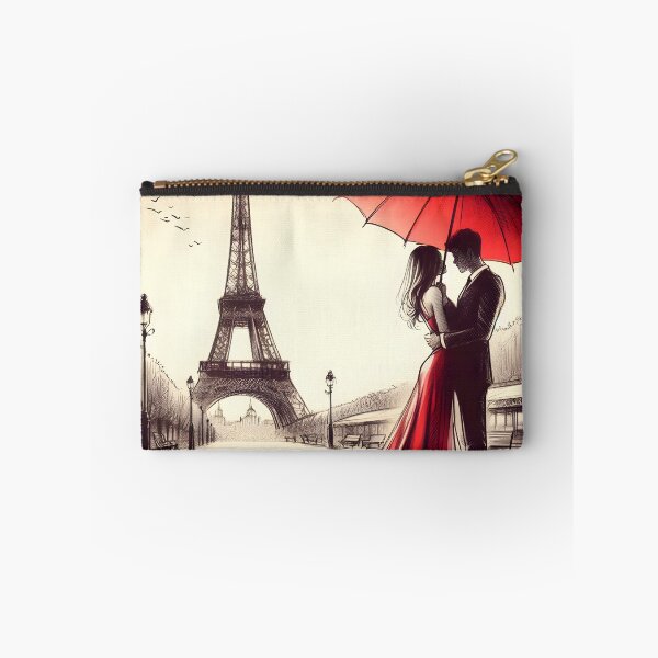 Item preview, Romantic Parisian Kiss Under Red Umbrella designed and sold by inkNext.