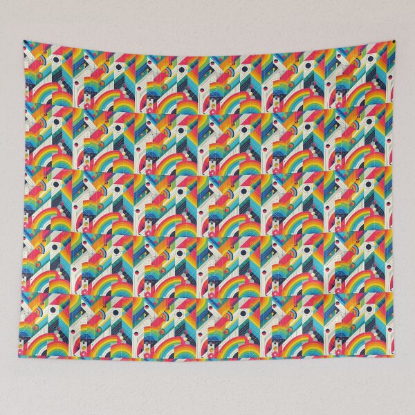 Item preview, Vibrant rainbow Abstract Geometric Seamless Pattern designed and sold by Kalpa.