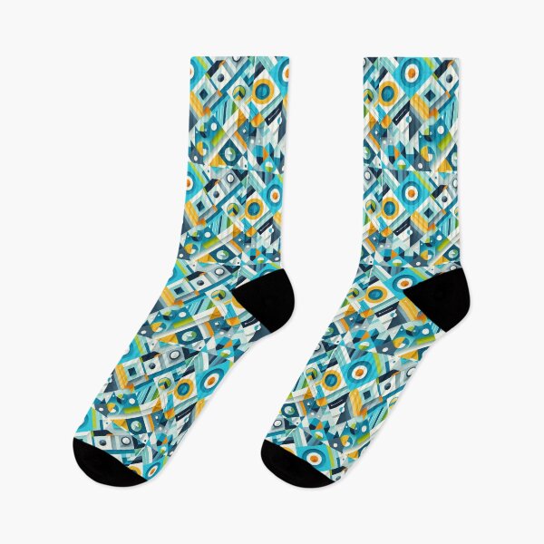 Item preview, Modern Abstract Geometric Blue-Yellow Pattern designed and sold by Kalpa.