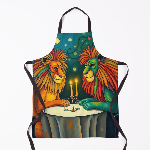 Item preview, Two lions having a drink at a table Two lions having drinks at the table, designed and sold by Evelyn3112.