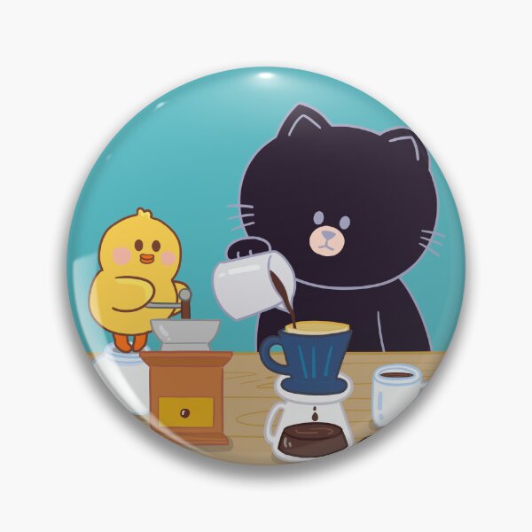 Item preview, black cat and baby chick make coffee designed and sold by morongborong/PongleNote.