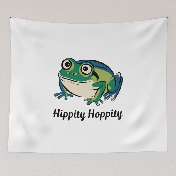 Item preview, Hippity Hoppity, Frog, Happy Frog, funnyfits70, Humor, Funny, retro, vintages, funny quotes, animal humor, designed and sold by FunnyFits70.
