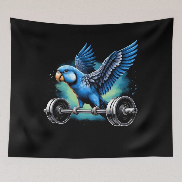 Item preview, Funny Blue Parrot Deadlift Weightlifting Fitness Gym Lover designed and sold by Kimberley King Art  King Art.