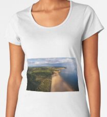 Aerial view of Oxwich Bay Women's Premium T-Shirt