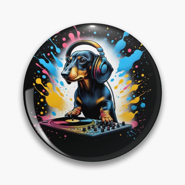 Item preview, Dachshund DJ DJing EDM Funky Dance Club designed and sold by Kimberley King Art  King Art.