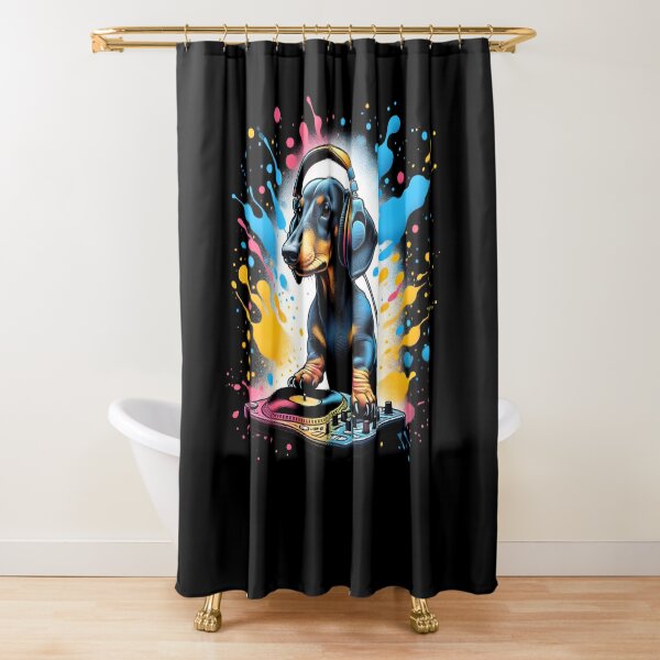 Item preview, Dachshund DJ DJing EDM Funky Dance Club designed and sold by Kimberley King Art  King Art.